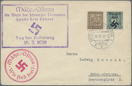 Br Dt. Besetzung II WK - Böhmen Und Mähren - Mährisch-Ostrau: 1939, Freimarke 50 H. Mit Handstempelaufd - Occupation 1938-45
