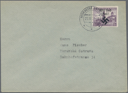 Br Dt. Besetzung II WK - Böhmen Und Mähren - Mährisch-Ostrau: 1939, Freimarken 4 Kr. Und 5 Kr. Mit Hand - Occupazione 1938 – 45