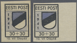 **/* Dt. Besetzung II WK - Estland - Odenpäh (Otepää): 1941, Freimarken 30 + 30 Ungezähnt In Beiden Typen - Besetzungen 1938-45