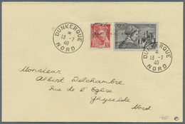 Br Dt. Besetzung II WK - Frankreich - Dünkirchen: 1940, 70 C. Südfranzösin Und 30. C. Merkurkopf Mit üb - Besetzungen 1938-45