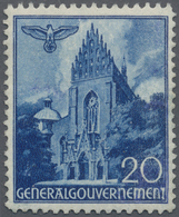 (*) Dt. Besetzung II WK - Generalgouvernement: 1940, 20 Gr Blau Bauwerke, Probedruck In Zähnung L12, Sau - Occupation 1938-45
