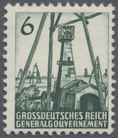 ** Dt. Besetzung II WK - Generalgouvernement: 1944, 6 (Gr) Graugrün Bohrtürme, Gezähnter Probedruck Der - Occupation 1938-45