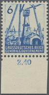 ** Dt. Besetzung II WK - Generalgouvernement: 1944, 6 (Gr) Blau Bohrtürme, Gezähnter Probedruck Der Unv - Besetzungen 1938-45