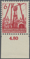 ** Dt. Besetzung II WK - Generalgouvernement: 1944, 6 (Gr) Karmin Bohrtürme, Gezähnter Probedruck Der U - Bezetting 1938-45