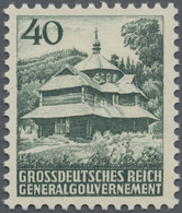 ** Dt. Besetzung II WK - Generalgouvernement: 1944, 40 (Gr) Graugrün Holzkirche, Gezähnter Postfrischer - Bezetting 1938-45