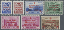** Dt. Besetzung II WK - Montenegro: 1944, 25 C Bis 2L Aufdruckwerte (rot) Rotes Kreuz Postfrisch - Occupation 1938-45