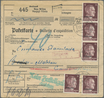 Br Dt. Besetzung II WK - Ostland: 1941, 15 Pf Karminbraun, 20 Stück Als Attraktive Massen-MeF Auf Paket - Occupazione 1938 – 45