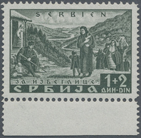 ** Dt. Besetzung II WK - Serbien: 1941, 1+2 D Flüchtlinge Mit PLATTENFEHLER, Postfrisch Mit Waager. Bug - Bezetting 1938-45