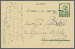 GA Dt. Besetzung II WK - Serbien - Ganzsachen: 1944, Sehr Seltene GA-Karte Karadzic 2 Dinar Grün (Porto - Occupazione 1938 – 45