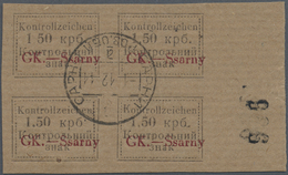 O/ Dt. Besetzung II WK - Ukraine - Sarny: 1941, Freimarken 1,50 Krb Im Gestempelten Viererblock Vom Rec - Occupation 1938-45