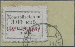 Brfst Dt. Besetzung II WK - Ukraine - Sarny: 1941, 3 Krb. Mit Rotem Aufdruck, Gestempelt Auf Kleinem Brief - Occupation 1938-45