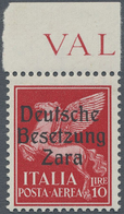 ** Dt. Besetzung II WK - Zara: 1943: 10 L Flugmarke Rot Mit Aufdruck Type I "Deutsche Besetzung Zara", - Bezetting 1938-45