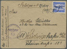 Br Feldpostmarken: 1944, Insel Rhodos, Die Gezähnte Luftfeldpostzulassungsmarke Mit Schwarzem Lokalaufd - Sonstige & Ohne Zuordnung