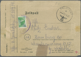 Br Feldpostmarken: 1945, Feldpostbrief Mit Halbierter Zulassungsmarke Mit Absenderangabe Feldpostnummer - Autres & Non Classés