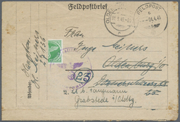 Br Feldpostmarken: 1945, Kurland-Halbierung (rechte Hälfte) Mit Diestsiegel Auf Faltbrief Bedarfsgebrau - Andere & Zonder Classificatie