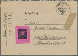 Br Feldpost 2. Weltkrieg: 1941, (25.8.), Lila Antisemitische Vignette Auf Feldpostbrief Von Absender Be - Autres & Non Classés