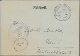 Br Feldpost 2. Weltkrieg: 1942/1944, Sechs FP-Belege (2x Heimat-Front), Von/an Verschiedene V-Waffen-Ei - Other & Unclassified