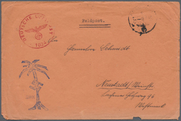 Br Feldpost 2. Weltkrieg: 1943, Feldpost-Brief Mit Normstempel "d 18.3." Und Palmenstempel Sowie Rotem - Other & Unclassified
