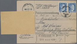 Br Feldpost 2. Weltkrieg: 1945 (6.3.), Frankierte FP-Anweisung (Mittelstück Mit Anhängendem Empfängerab - Altri & Non Classificati