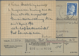 Br Feldpost 2. Weltkrieg: 1945 (13.3.), Frankierte FP-Anweisung (Mittelstück Mit Anhängendem Empfängera - Other & Unclassified