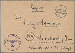 Br Feldpost 2. Weltkrieg: 1945 (20.3.), Augeflogener FP-Brief (leichter Mittelbug) Aus Der "Festung Bre - Other & Unclassified