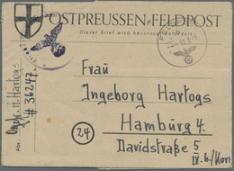 Br Feldpost 2. Weltkrieg: 1945, Ostpreussen Feldpost-Vordruckfaltbrief Mit Normstempel "b 30.3.45" Und - Autres & Non Classés