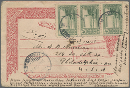 GA Zensurpost: 1915, Turkey Postal Stationery Card 20 Pa. From 1901 Used As Postcard And Franked With S - Other & Unclassified