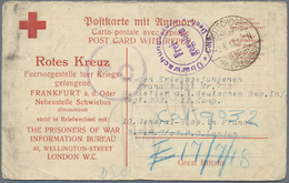 Br Kriegsgefangenen-Lagerpost: 1918: Frageteil Einer Rot-Kreuz Doppelkarte Des Fürsorgestelle Für Krieg - Autres & Non Classés