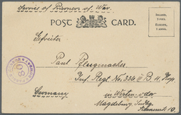 Br Kriegsgefangenen-Lagerpost: 1918 P.O.W. Card Sent By A German From Camp Yercaud To His Son Serving I - Autres & Non Classés
