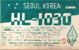 CARTE RADIO QSL - Seoul, Korea - HL-1030 - 1956 - Radio