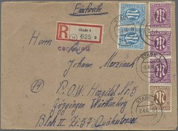 Br Kriegsgefangenen-Lagerpost: 1946, Bizone: 10 Pf, 3 X 12 Pf U. 2 X 20 Pf AM-Post Dt.Druck Auf Einschr - Autres & Non Classés