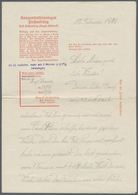 Br KZ-Post: Floßenburg: 1940, Vordruck-Briefhinhalt Mit Violettem L2 "Es Ist Verboten, Mehr Als 2 Marke - Storia Postale