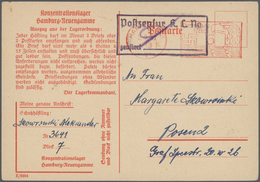 Br KZ-Post: Hamburg-Neuengamme 1943 (29.8.) Vordruck-Karte "Auszug Aus Der Lagerordnung" Mit Seltenem R - Storia Postale