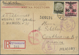 GA KZ-Post: 1940 Generalgouvernement: Optisch Eindrucksvolle Eingeschriebene Postkarte Von Herrn Goldsc - Briefe U. Dokumente