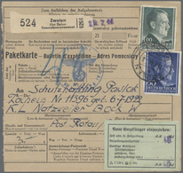 Br KZ-Post: Natzweiler: 1944, Frankierte Paketkarte Aus "ZWOLEN über RADOM 13.7.44" An Einem Schutzhäft - Brieven En Documenten