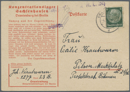 Br KZ-Post: Sachsenhausen: 1940, Vordruckkarte Mit Fehlerhafter 6 Pfg. Hindenburg Aus ORANIENBURG 4.5.4 - Lettres & Documents