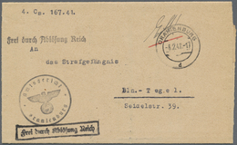 Br KZ-Post: Sachsenhausen 1942 (6.2.) Dienstbrief "Frei Durch Ablösung" Vom Amtsgericht Oranienburg An - Brieven En Documenten