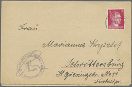 Br KZ-Post: 1943 KZ Sachsenhausen: Vordruckkarte Gelaufen Von "ORANIENBURG 22.1.43" Nach Schröttersburg - Lettres & Documents