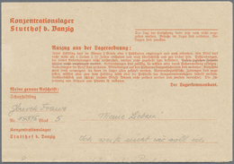 Br KZ-Post: 1943, Doppelseitiger Briefbogen Mit Vordruck "Konzentrationslager Stutthof B. Danzig Komple - Lettres & Documents