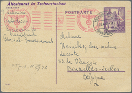 GA KZ-Post: 1942, Generalgouverment Ghetto Tschenstochau 30 Gr. GA-Karte Eines Juden An Eine Jüdische F - Storia Postale