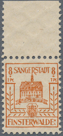 ** Deutsche Lokalausgaben Ab 1945: FINSTERWALDE, 1945: Wiederaufbau 8 Pf + 7 Pf, Gelblichrot Mit Amtlic - Other & Unclassified