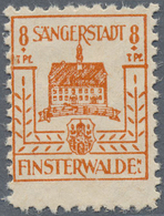 ** Deutsche Lokalausgaben Ab 1945: FINSTERWALDE, 1945: Wiederaufbau 8 Pf + 7 Pf, Gelblichrot Mit Amtlic - Other & Unclassified