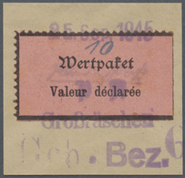 Brfst Deutsche Lokalausgaben Ab 1945: Großräschen: 1945, 10 Pfg. Wertpaketzettel Mit Notstempel Auf Briefs - Other & Unclassified