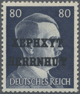 Br Deutsche Lokalausgaben Ab 1945: Herrenhut: 1945, 80 Pfg. Hitler Mit Aufdruck, Postfrisch Mit Winzige - Autres & Non Classés