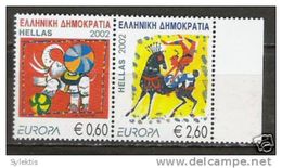GREECE 2002 EUROPA HALF-PERF SET MNH - Unused Stamps