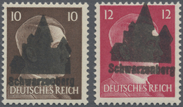 ** Deutsche Lokalausgaben Ab 1945: Schwarzenberg: 1945, 10 Pfg. Und 12 Pfg. Hitler Stichtiefdruck Mit A - Autres & Non Classés