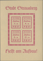 * Deutsche Lokalausgaben Ab 1945: Strausberg, 1946, Wiederaufbau-Block In LEBHAFTROSAKARMIN, Ungebrauc - Andere & Zonder Classificatie