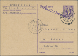 GA Alliierte Besetzung - Notausgaben: Amerikanische Zone: 1946, BINDLACH, 6 Pf Violett AM-Post Ganzsach - Autres & Non Classés