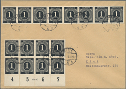 Br Alliierte Besetzung - Gemeinschaftsausgaben: 1946, 1 Pf Ziffer, 16 Stück Incl. 8er-Block Vom Unterra - Andere & Zonder Classificatie