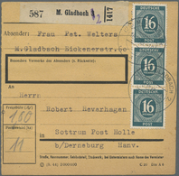 Br Alliierte Besetzung - Gemeinschaftsausgaben: 1946, 16 Pf Ziffer, 10 Stück Als Portogerechte MeF Auf - Other & Unclassified